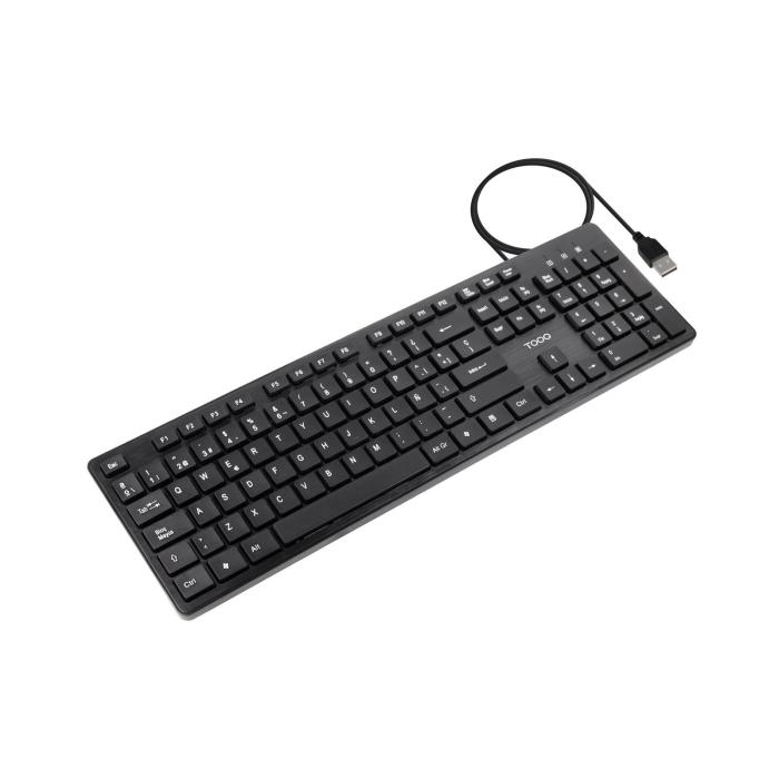 TooQ Teclado silencioso USB, 105 teclas, Negro — imagen 6 de 10