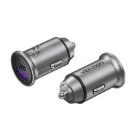 Vention Cargador de Coche FFFH0/ 1xUSB-Tipo C/ 1xUSB/ 30W