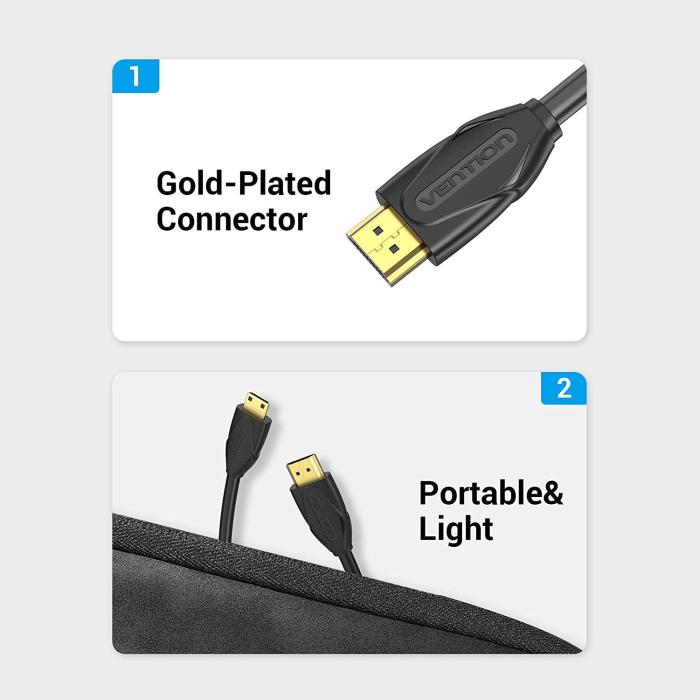 Vention VAA-D02-B100 cable HDMI Gris — imagen 11 de 12