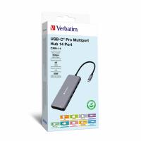 Verbatim CMH-14 USB Tipo C 5000 Mbit/s Plata