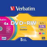 Verbatim DVD+RW Colours 4,7 GB 5 pieza(s)