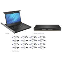 Vertiv Avocent Consola LCD de acceso directo al rack de 19'' con conmutador KVM AutoView 2216 digital o analógico de 16 puertos, teclado USB, RAK-Key para acceso digital y 16 cables MPUIQ-VMCHS, US INTL