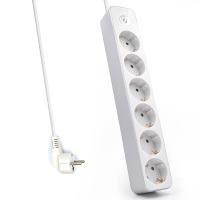 Welly Enjoy IT WY13166 base múltiple 1,5 m 6 salidas AC Interior Plata, Blanco