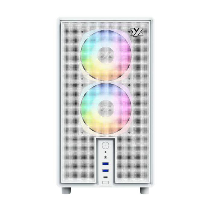 XYZ ATOM, Cristal Templado, Malla, 3x Pulsar 120mm A-RGB, PWM, Tipo C, M-ATX, Blanca — imagen 24 de 40