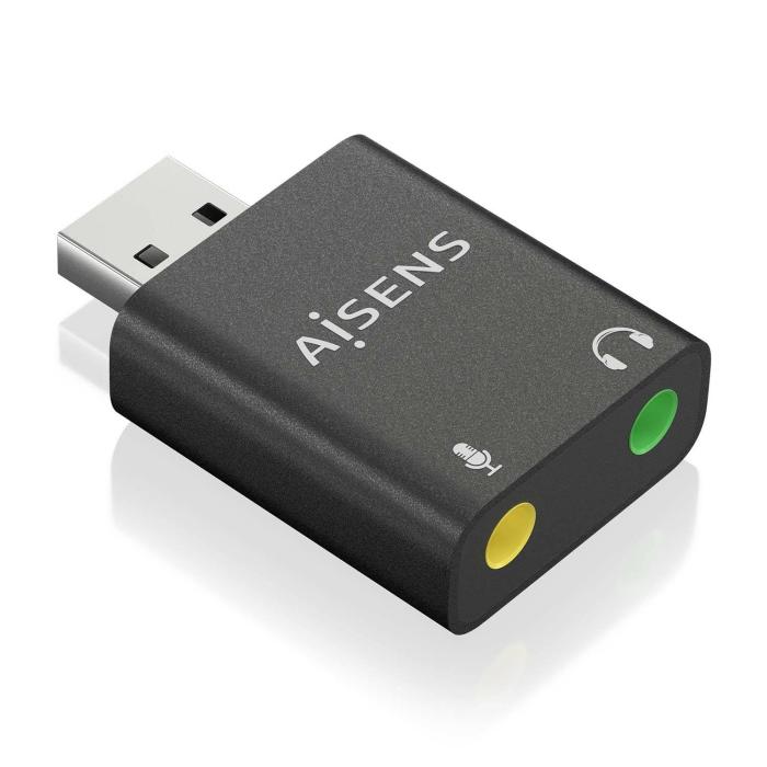 AISENS A106-0768 changeur de genre de câble USB-A 2x 3.5 mm Noir — image 2 sur 4