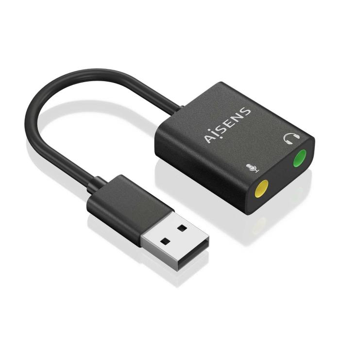 AISENS A106-0769 changeur de genre de câble USB-A 2x 3.5 mm Noir — image 2 sur 4