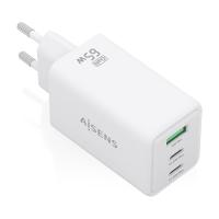AISENS ASCH-65W3P072-W chargeur d'appareils mobiles Caméra Numérique, GPS, Téléphone portable, Ordinateur portable, Smartphone, Tablette, Universel Blanc Secteur Charge rapide Intérieure