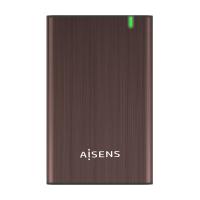 AISENS ASE-2525BWN Boîtier de disques de stockage Boîtier HDD Marron 2.5''