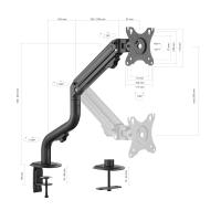 AISENS DT32TSR-139 support d'écran plat pour bureau 81,3 cm (32'') Noir, voir l’image 3 sur 10