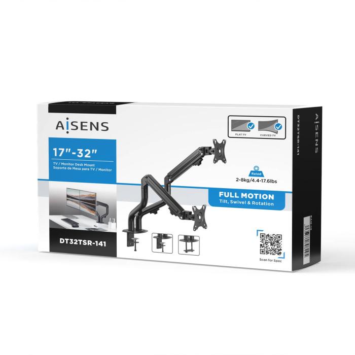 AISENS DT32TSR-141 support d'écran plat pour bureau 81,3 cm (32'') Noir — image 6 sur 9