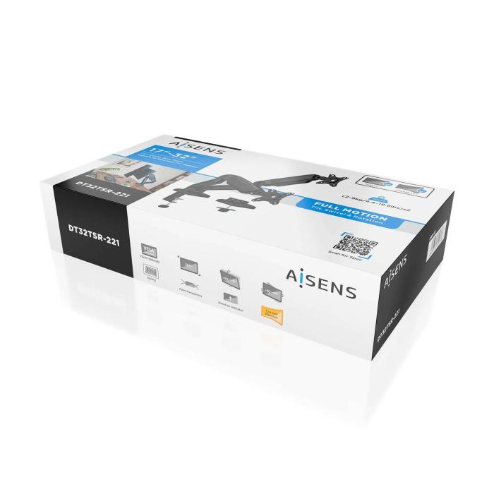 AISENS DT32TSR-221 support d'écran plat pour bureau 81,3 cm (32'') Noir — image 6 sur 6