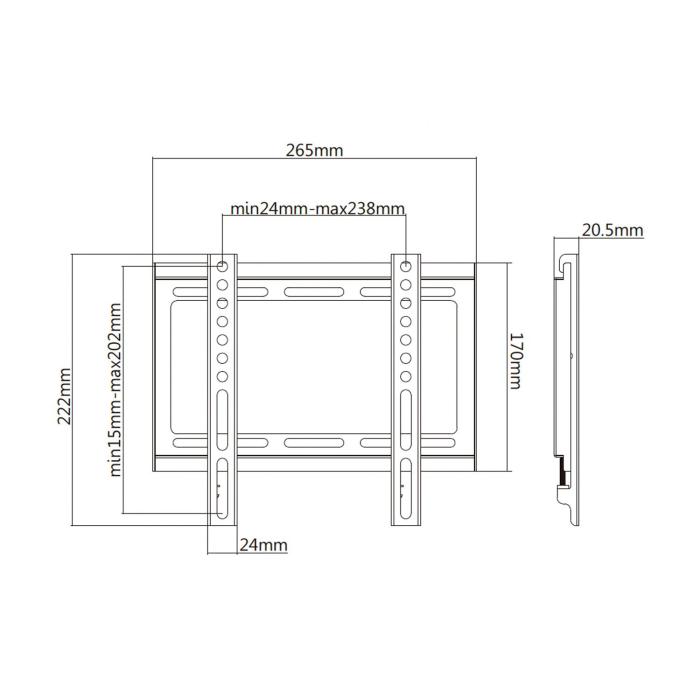 AISENS WT42F-157 support pour téléviseur 106,7 cm (42'') Noir — image 4 sur 7
