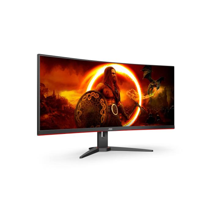 AOC G2 CU34G2XE/BK LED display 86,4 cm (34'') 3440 x 1440 pixels Wide Quad HD LCD Noir, Rouge — image 3 sur 11