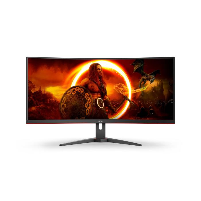 AOC G2 CU34G2XE/BK LED display 86,4 cm (34'') 3440 x 1440 pixels Wide Quad HD LCD Noir, Rouge — image 2 sur 11