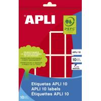 APLI 02756 étiquette auto-collante Rectangle Permanent Rouge 128 pièce(s)