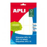 APLI 1646 étiquette auto-collante Rectangle Permanent Blanc 160 pièce(s)