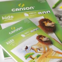 Canson Kids Dessin - Bloc 30 feuilles A4 - Grain léger - 90g/m² - Blanc