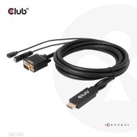 CLUB3D CAC-1712 câble vidéo et adaptateur 2 m VGA (D-Sub) + 3,5 mm HDMI + Micro-USB Noir