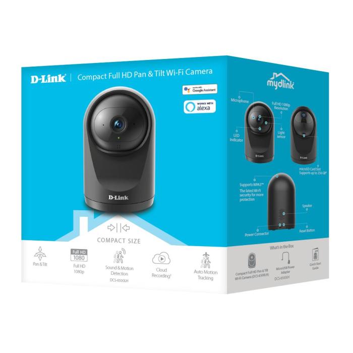 D-Link Compact Full HD Pan Tilt WiFi Camera DCS‑6500LH — image 5 sur 11