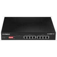 Edimax GS-1008PL V2 commutateur réseau Géré L2 Gigabit Ethernet (10/100/1000) Connexion Ethernet, supportant l'alimentation via ce port (PoE) 1U Noir