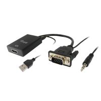 Equip 119038 câble vidéo et adaptateur 0,2 m VGA (D-Sub) + 3,5 mm DVI-D + USB Noir