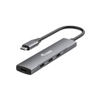 Equip 128963 hub & concentrateur USB 3.2 Gen 1 (3.1 Gen 1) Type-C 5000 Mbit/s Noir, Argent