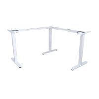 Equip ERGO Cadre de bureau électrique assis-debout en forme de L, triple moteur, blanc