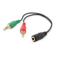 Ewent EC1642 câble audio 0,15 m 3,5mm 2 x 3.5mm Noir, Vert, Rouge