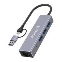 Ewent EW1159 hub & concentrateur USB 3.2 Gen 1 (3.1 Gen 1) Type-A + Type-C 5000 Mbit/s Gris
