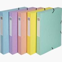 Exacompta 59560E boîte à archive 350 feuilles Bleu, Corail, Vert, Mauve Carton comprimé