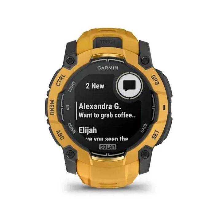 Garmin Instinct 3 3,05 cm (1.2'') 50 mm Numérique 176 x 176 pixels Écran tactile Jaune, Gris Wifi GPS (satellite) — image 6 sur 32