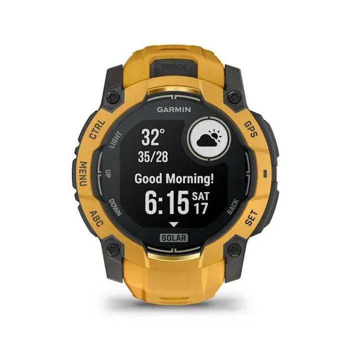 Garmin Instinct 3 3,05 cm (1.2'') 50 mm Numérique 176 x 176 pixels Écran tactile Jaune, Gris Wifi GPS (satellite) — image 12 sur 32