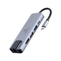 Gembird A-CM-COMBO5-04 station d'accueil Avec fil USB 3.2 Gen 1 (3.1 Gen 1) Type-C Argent