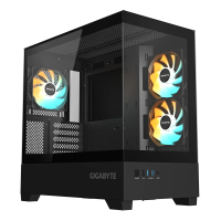 GIGABYTE C201 PANORAMIC Boîtier PC – Tour Moyenne, m-ATX, prise en charge radiateur 360 mm, 3 ventilateurs préinstallés, USB 3.0, compatible RGB Fusion