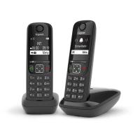 Gigaset AS690 Duo Téléphone analog/dect Identification de l'appelant Noir