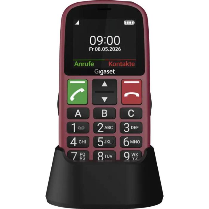Gigaset GL30 5,59 cm (2.2'') 106 g Rouge Téléphone pour seniors — image 2 sur 8