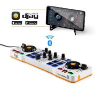 Hercules DJControl Control MIX Bluetooth Pour Smartphone et tablettes ( Andoid e 2 canaux Noir, Blanc, Jaune