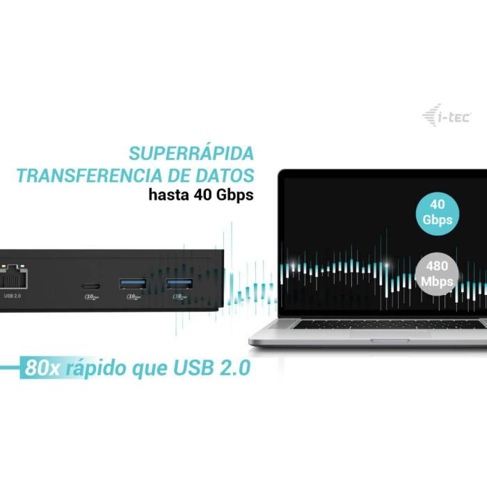 i-tec Thunderbolt 4 Intelligent Dual Display Docking Station + Power Delivery 90W — image 13 sur 26