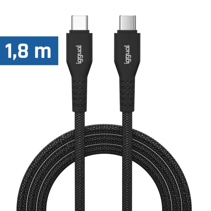 iggual IGG321249 câble USB 1,8 m USB C 60 W Noir — image 2 sur 2