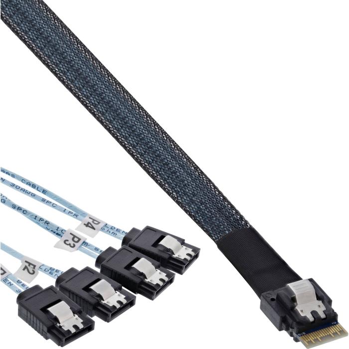 InLine 27646A câble Serial Attached SCSI (SAS) 0,5 m 12 Gbit/s Noir