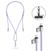 Intenso Lanière de Charge USB-C – Collier Câble pour Smartphone, Charge Rapide 60W, Longueur Réglable, 1,65 m Nylon, lila