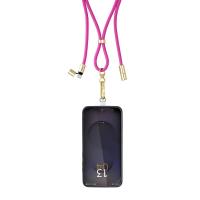 Intenso Lanière de Charge USB-C – Collier Câble pour Smartphone, Charge Rapide 60W, Longueur Réglable, 1,65 m Nylon, rose fluo