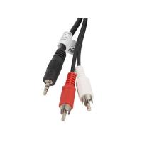 Lanberg CA-MJRC-10CC-0050-BK câble audio 5 m 3,5mm 2 x RCA Noir