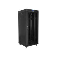 Lanberg free standing rack 19inch cabinet 27U 600x600 glass door LCD flat pack black Rack autonome, voir l’image 3 sur 5