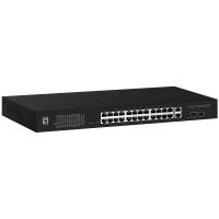 LevelOne GEP-2841 commutateur réseau Géré L2 Gigabit Ethernet (10/100/1000) Connexion Ethernet, supportant l'alimentation via ce port (PoE) 1U Noir