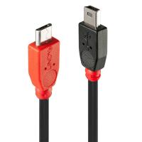 Lindy 31717 câble USB USB 2.0 0,5 m Mini-USB B Micro-USB B Noir, Rouge