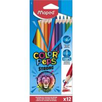 Maped CRAYONS COULEUR PLASTIQUES COLORPEPS STRONG X12 BOITE CARTON