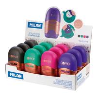 Milan 4717112 taille-crayons Taille crayon manuel Noir, Vert, Lilas, Rose