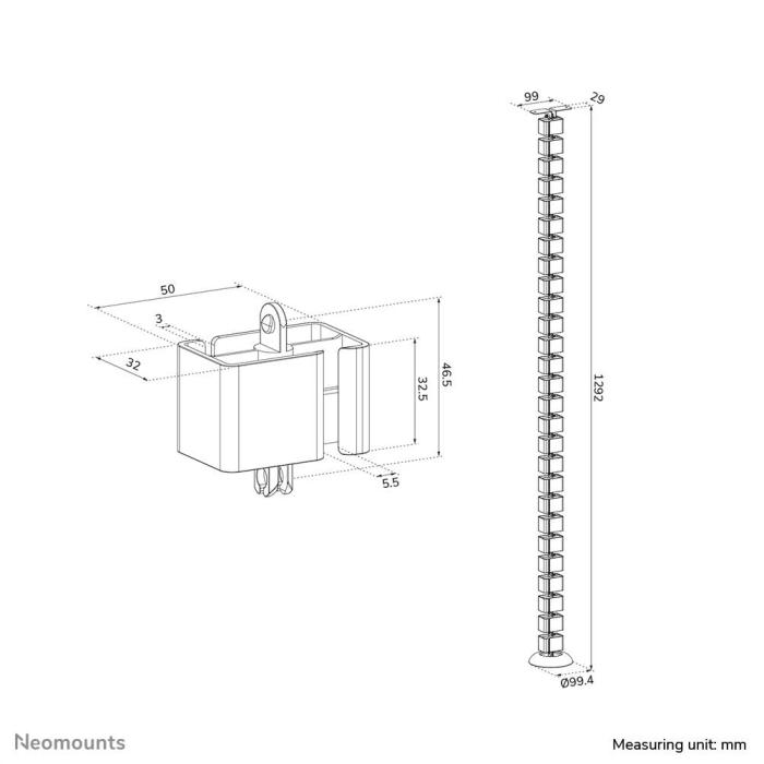 Neomounts ADS06-130BL Colonne vertébrale - fixation à vis - universel — image 11 sur 22