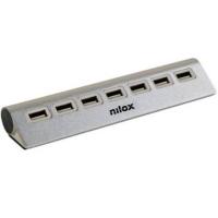 Nilox NXHU7ALU2 hub & concentrateur USB 2.0 480 Mbit/s Gris